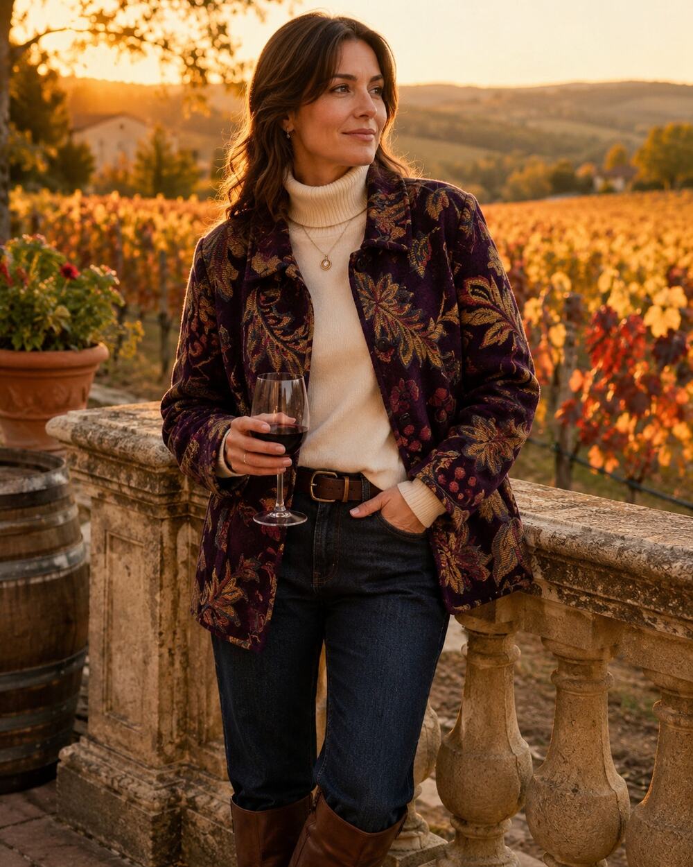 Vintage Plum Tapestry Jacket 🍇 Vineyard Cottage Artsy Chic Medium